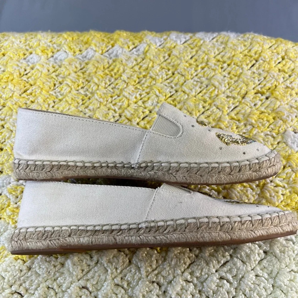 Quacker Factory Jeanne Bice QK-DAMIE Anchor Sequin‎ Espadrille Flats Cream 6M/36
